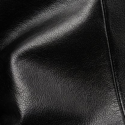 Sac à dos à rabat en cuir véritable grainé grande capacité minimaliste
