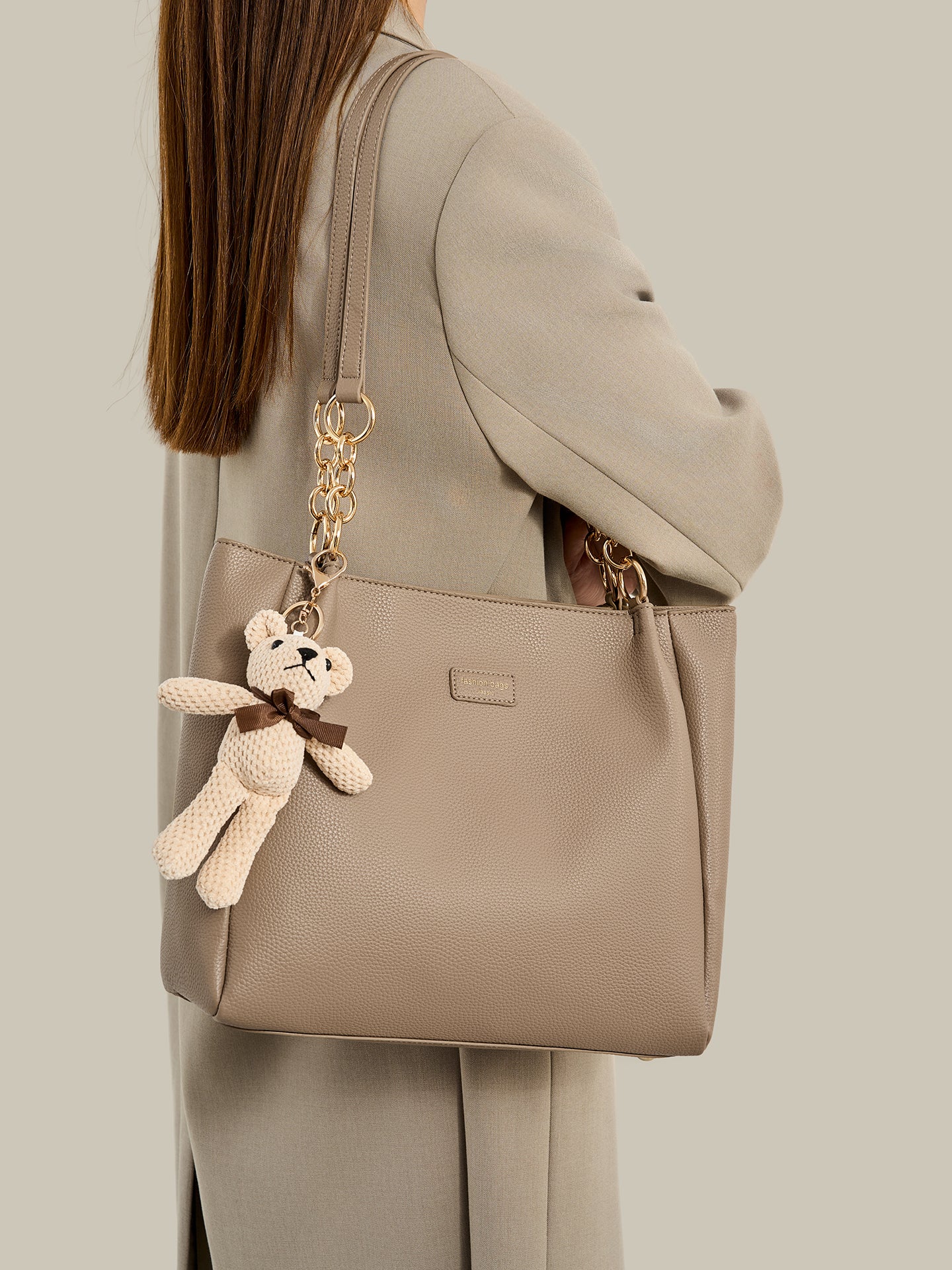 Sophisticated Minimalist Pebbled Vegan Eco-Leather Tote Bag
