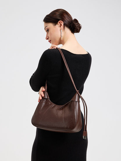 Women's Sable Crescent Genuine Leather Hobo Bag