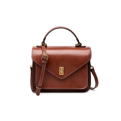 Borsa a tracolla postina da donna in vera pelle, elegante