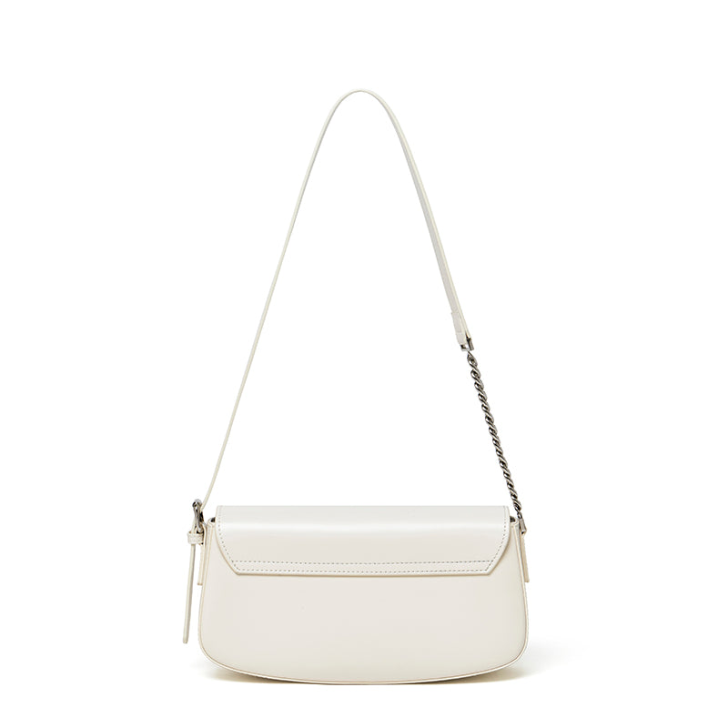 Minimalist Vintage Genuine Leather Baguette Saddle Bag