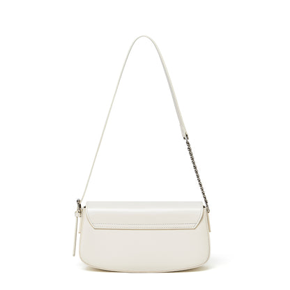 Minimalist Vintage Genuine Leather Baguette Saddle Bag