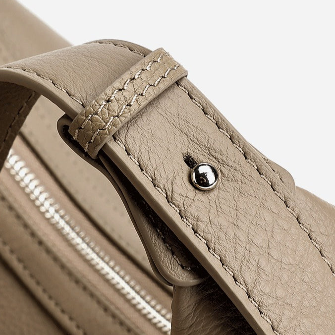 Casual Slouchy Pebbled Genuine Leather Hobo Clutch Bag
