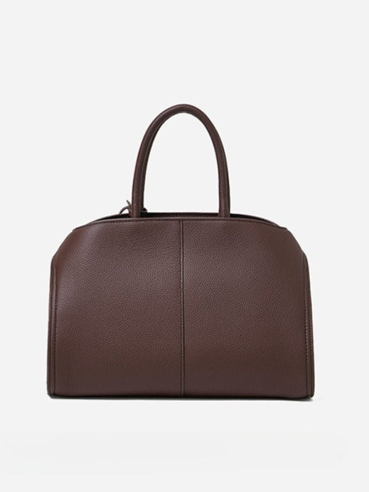 Luxury Retro Genuine Leather Lychee Pattern Double Buckle Tote Crossbody Bag