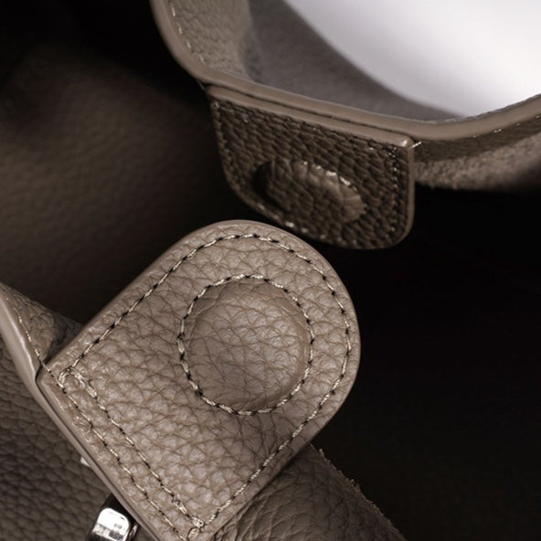 Casual Genuine Leather Mini Bucket Clutch Bag