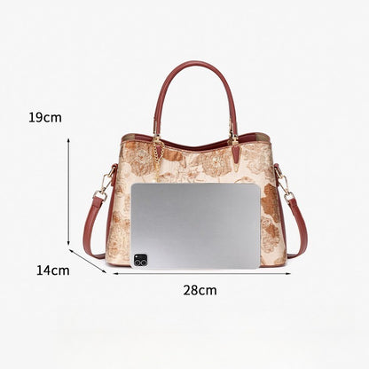 Quiet Luxe Floral Vegan Eco-Leather Clutch Bag with Leaf Charm