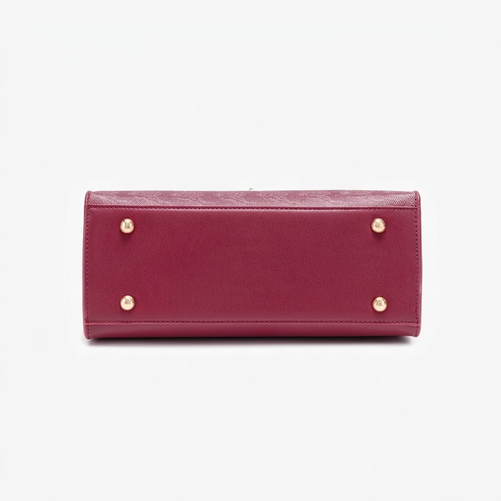Borsa tote pochette regale con nuvole orientali, in ecopelle vegana, con charm a foulard di seta