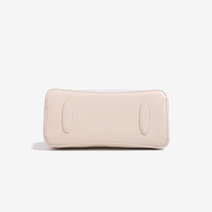 Sophisticated Oriental Jacquard Vegan Eco‑Leather Clutch Bag with Leaf Charm