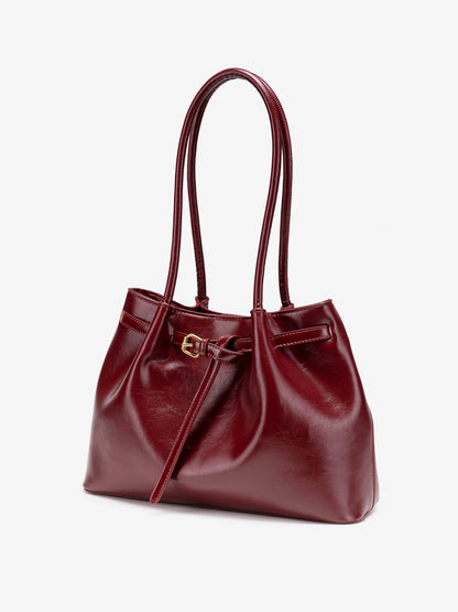 Minimalist Glossy Vegan Eco-Leather Tote Clutch Bag