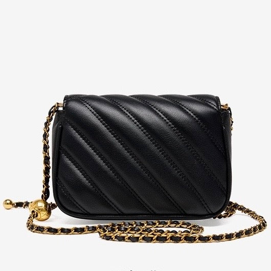 Damen-Umhängetasche aus echtem Leder mit Kette – 2025 Summer Luxe Edition 