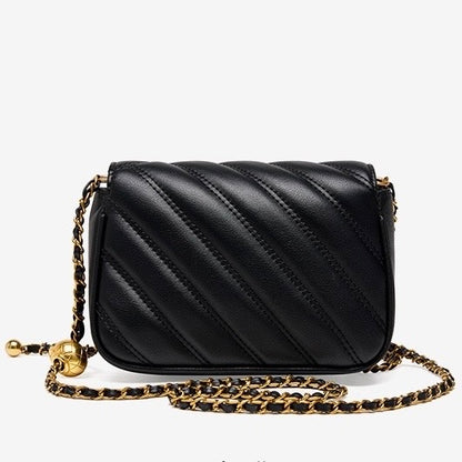 Damen-Umhängetasche aus echtem Leder mit Kette – 2025 Summer Luxe Edition 