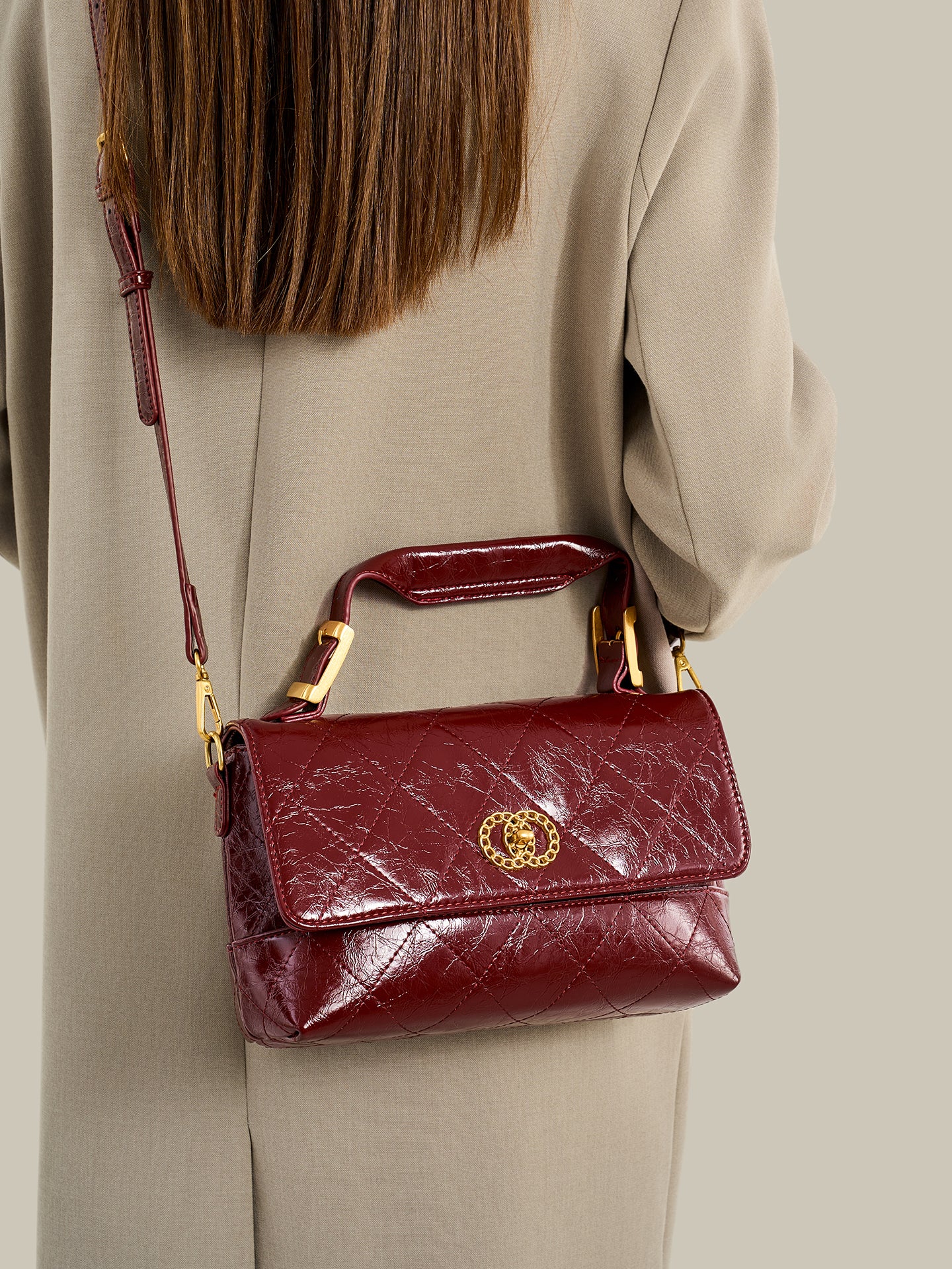 Radiant Quilted Vegan Eco-Leather Satchel Crossbody Bag