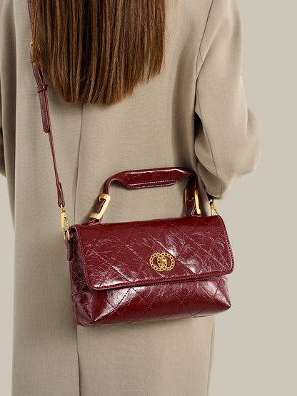 Radiant Quilted Vegan Eco-Leather Satchel Crossbody Bag