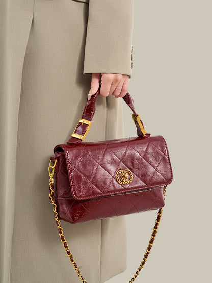Radiant Quilted Vegan Eco-Leather Satchel Crossbody Bag