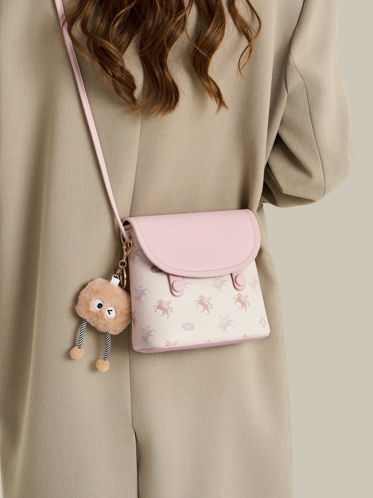 Whimsy Pegasus Pattern Vegan Eco-Leather Mini Flap Clutch Bag