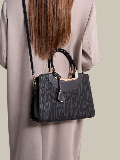 Vivid Wave Texture Vegan Eco-Leather Clutch Bag
