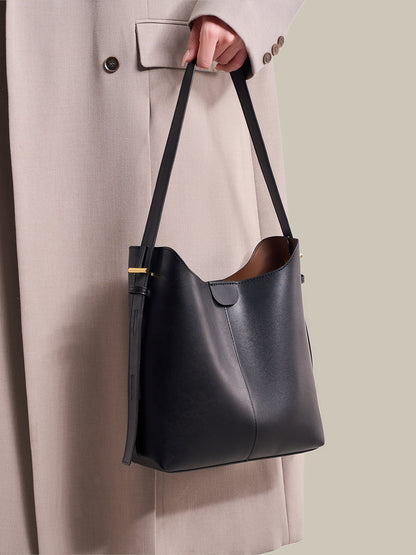 Classic Minimalist Vegan Eco-Leather Hobo Tote Clutch Bag