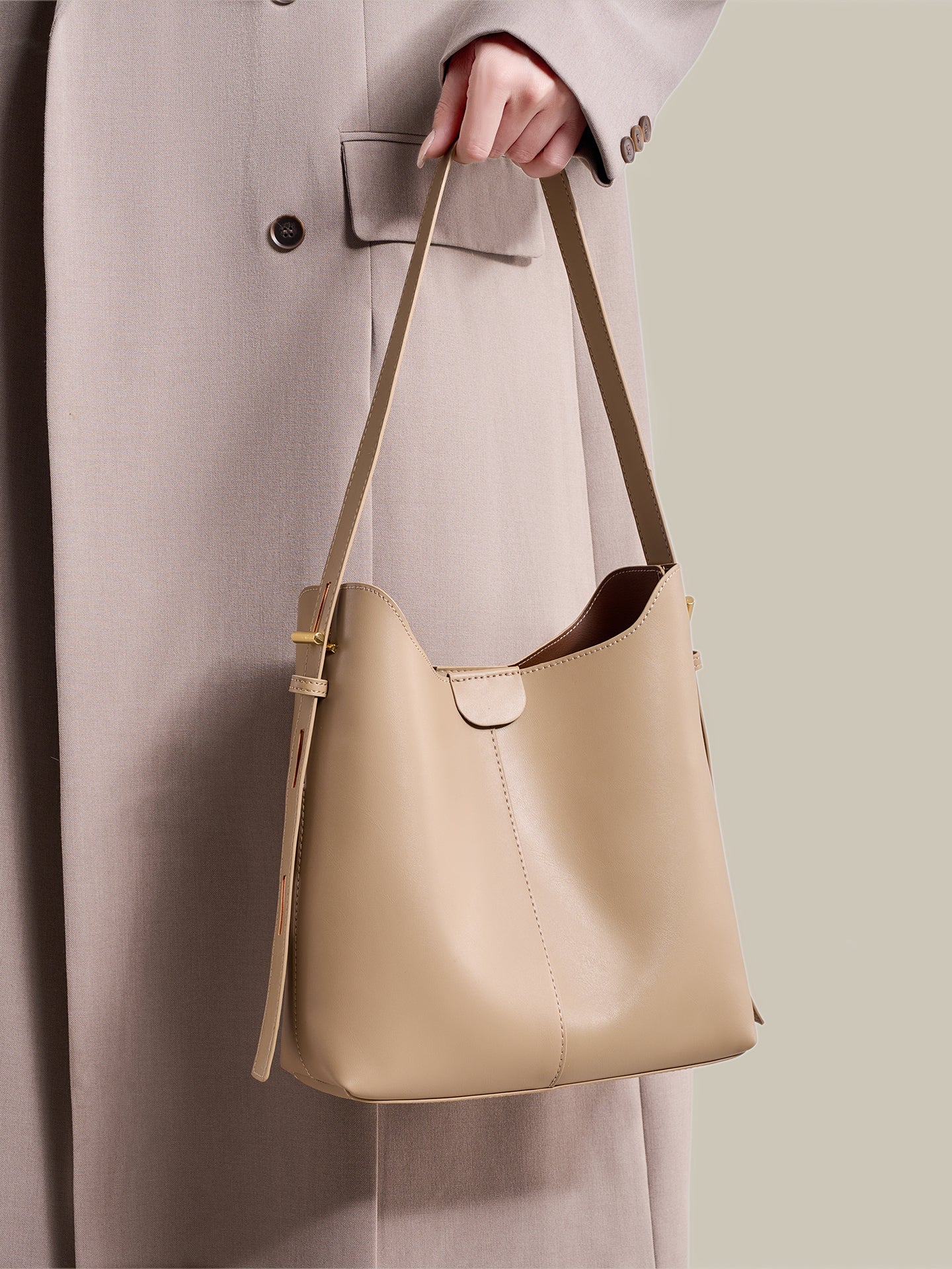 Classic Minimalist Vegan Eco-Leather Hobo Tote Clutch Bag