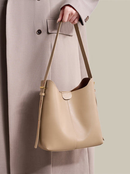 Classic Minimalist Vegan Eco-Leather Hobo Tote Clutch Bag