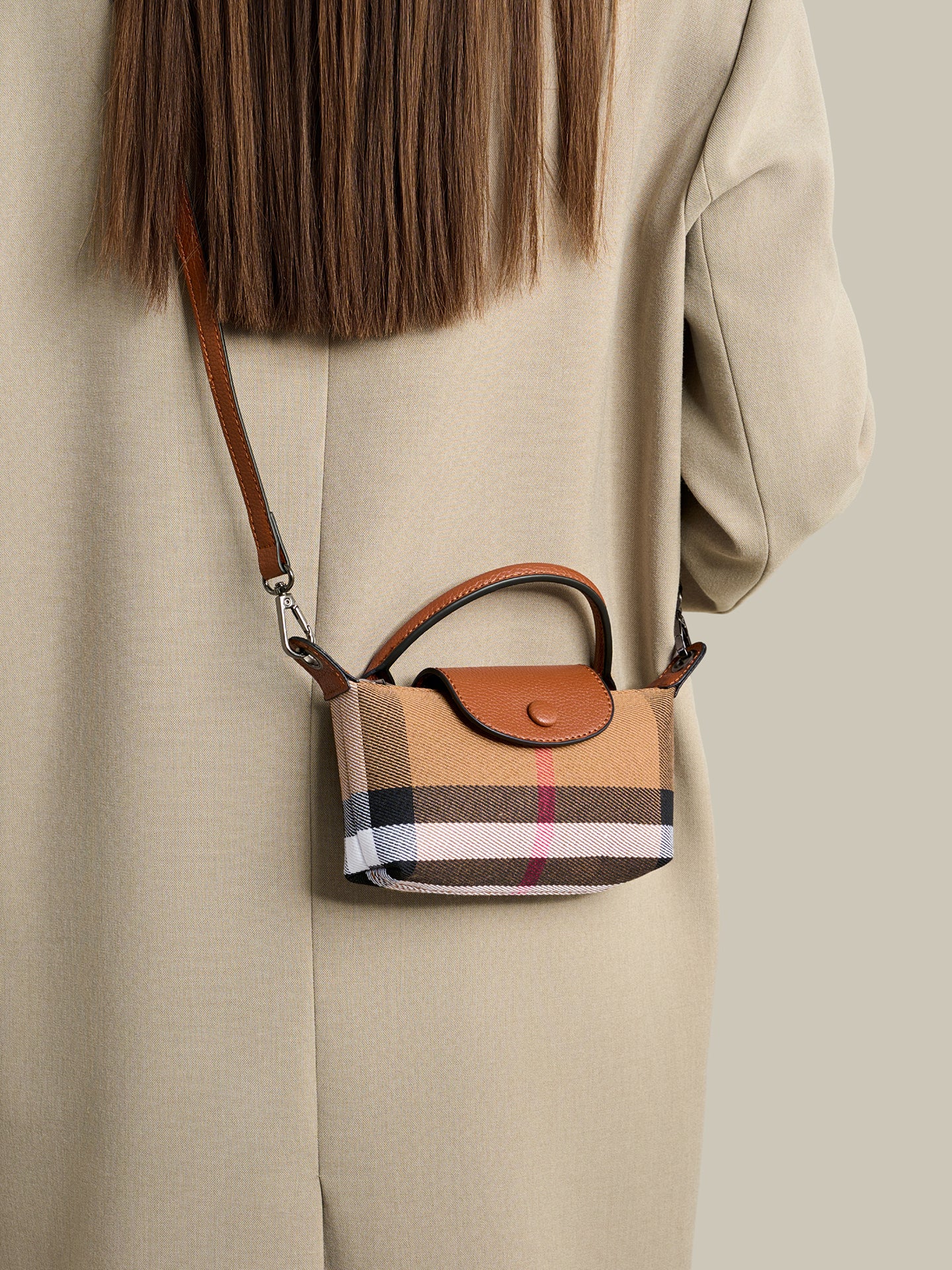 Vintage Plaid Vegan Eco-Leather Mini Clutch Bag