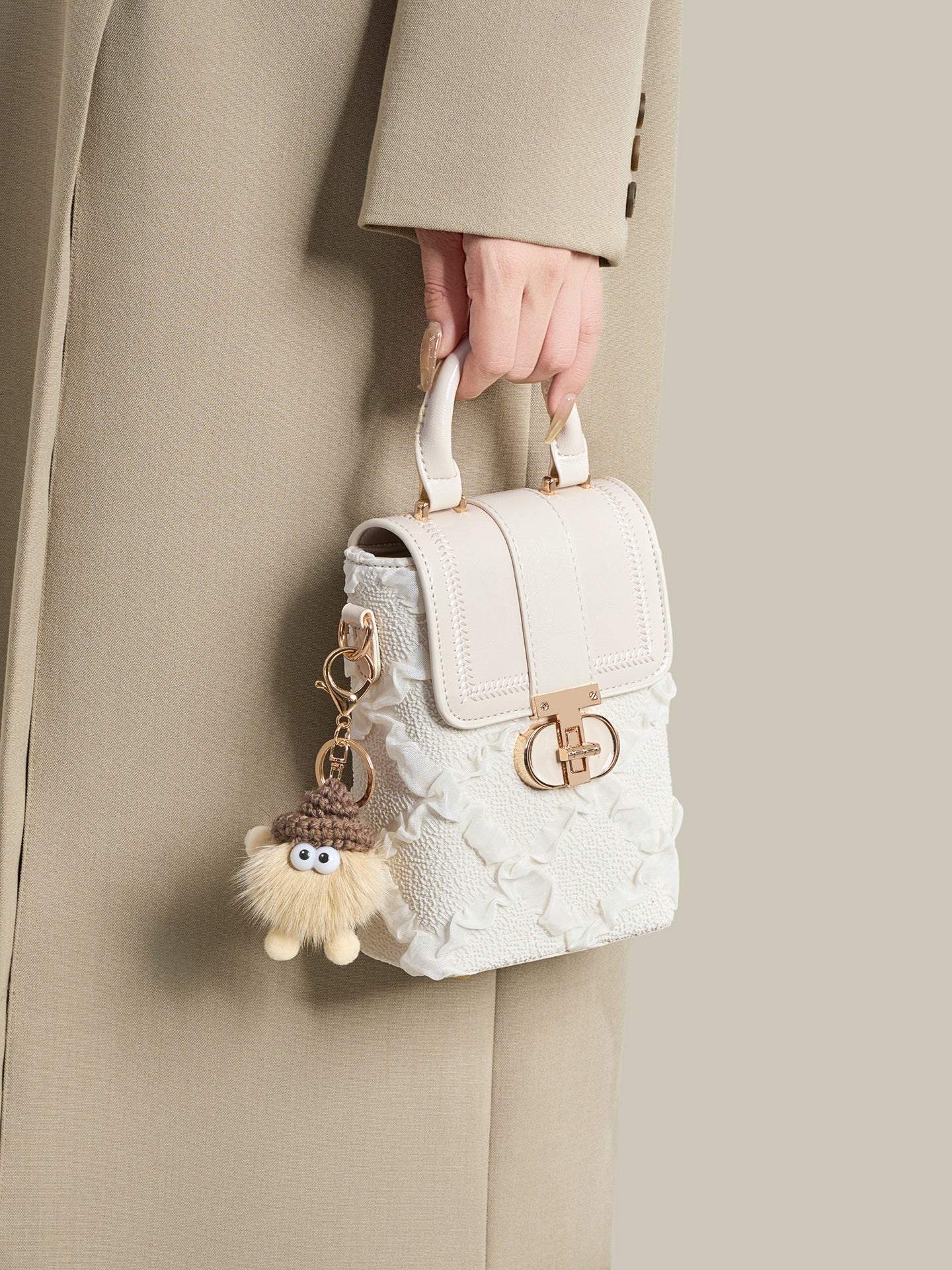 Sweet Ruffle Vegan Eco-Leather Mini Clutch Bag
