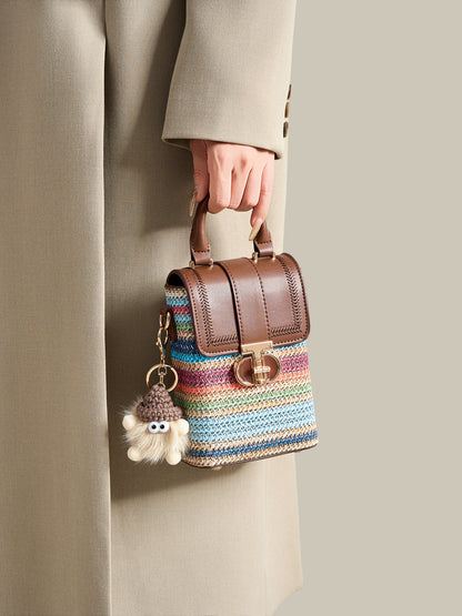 Artisan Multicolored Woven Vegan Eco-leather Mini Clutch Phone Bag