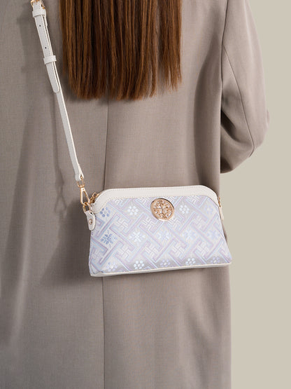 Ethereal Brocade Vegan Eco-Leather Clutch Bag