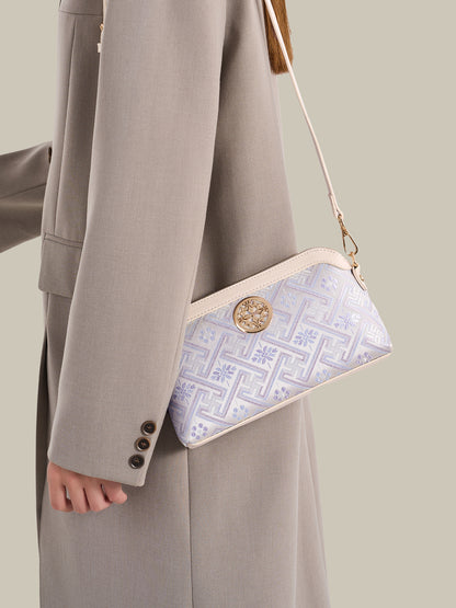 Ethereal Brocade Vegan Eco-Leather Clutch Bag