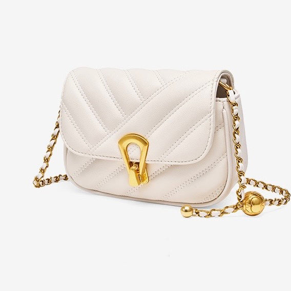 Damen-Umhängetasche aus echtem Leder mit Kette – 2025 Summer Luxe Edition 