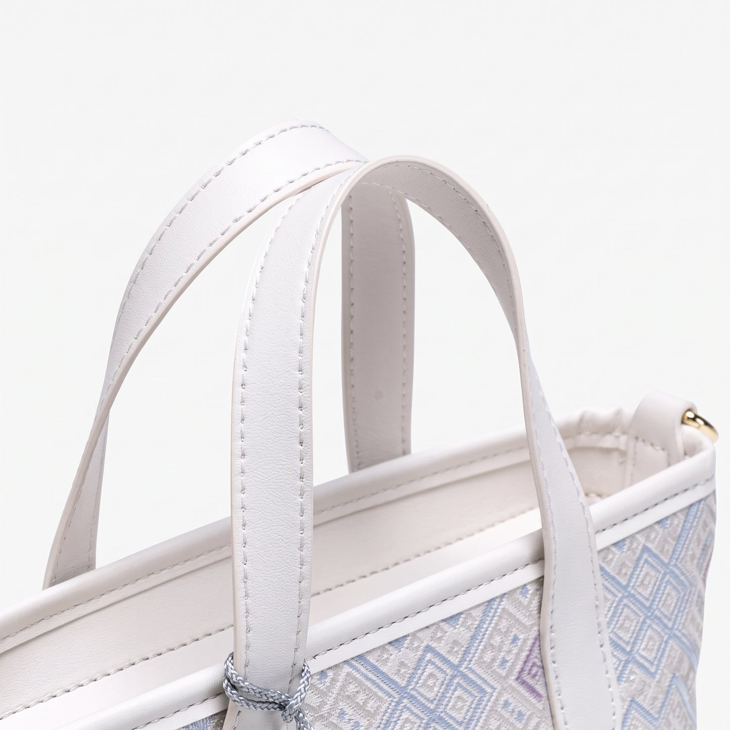 Serene Oriental Brocade Vegan Eco-Leather Mini Tote Clutch Bag with Tassel Charm