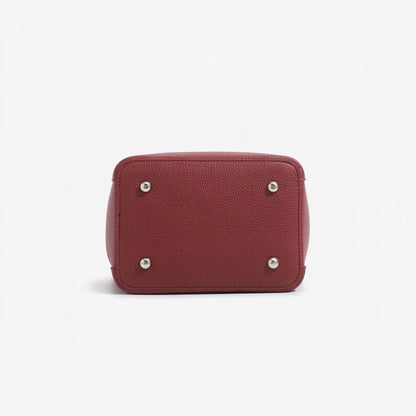 Minimalist Vegan Eco-Leather Mini Bucket Clutch Bag with Lovely Dog Charm