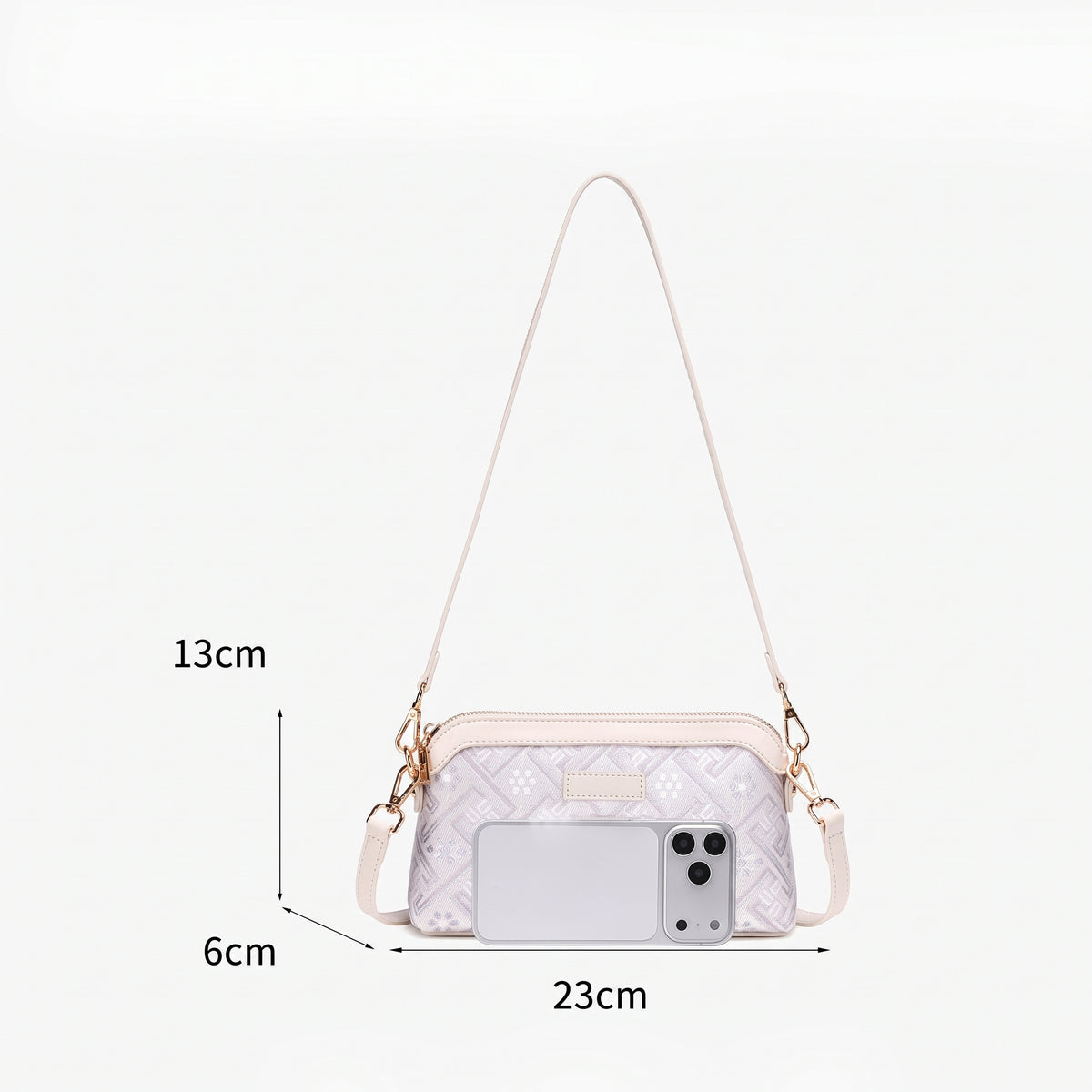Pastel Oriental Jacquard Vegan Eco-Leather Mini Clutch Bag