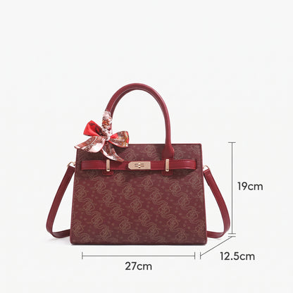 Geantă clutch modernă din piele ecologică vegană cu motiv de nori și accesoriu cu eșarfă de mătase