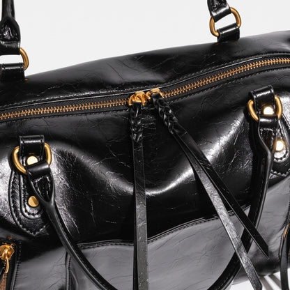 Geantă franțuzească lejeră din piele autentică, purtată crossbody, tip tote
