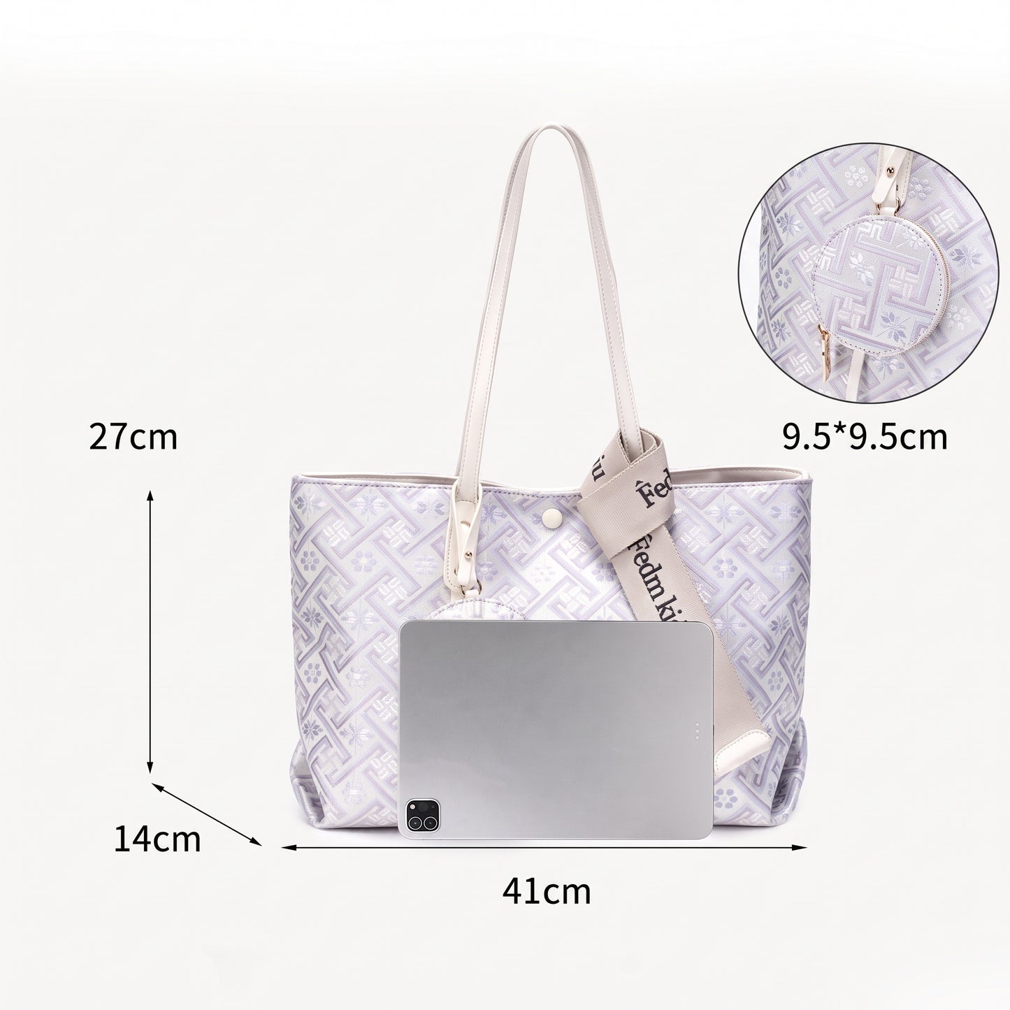 Opulent Brocade Texture Vegan Eco-Leather Tote Shoulder Bag