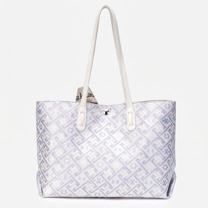 Opulent Brocade Texture Vegan Eco-Leather Tote Shoulder Bag