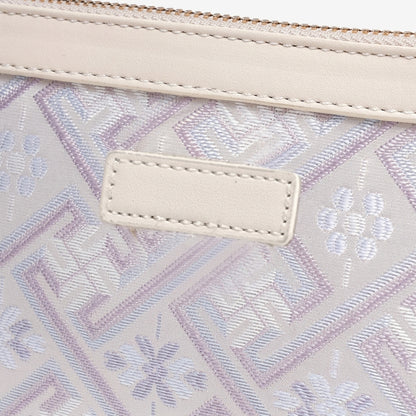 Pastel Oriental Jacquard Vegan Eco-Leather Mini Clutch Bag