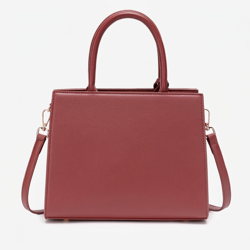 حقيبة كلاتش توت كلاسيكية مزينة بأزهار من الجلد النباتي الصديق للبيئة مع تعويذة زخرفية معدنية