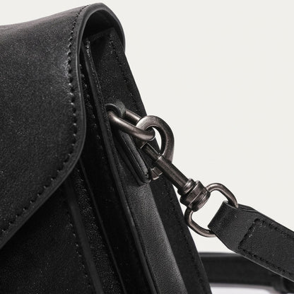 Pochette messenger retrò a busta geometrica in vera pelle