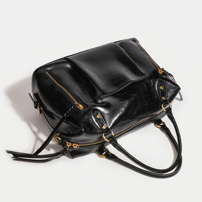 Geantă franțuzească lejeră din piele autentică, purtată crossbody, tip tote