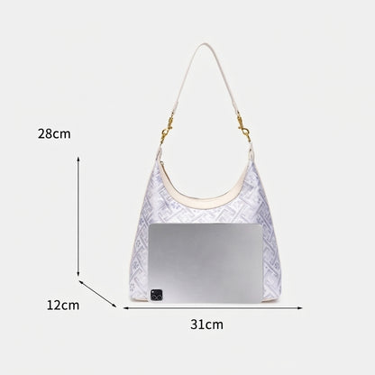Elegant Brocade Pattern Vegan Eco-Leather Hobo Shoulder Bag