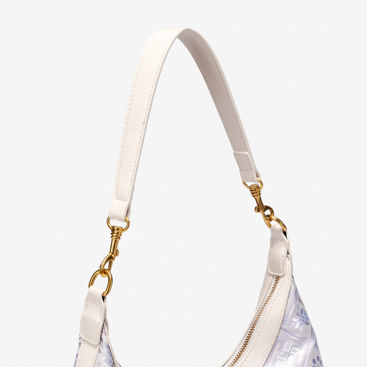 Elegant Brocade Pattern Vegan Eco-Leather Hobo Shoulder Bag