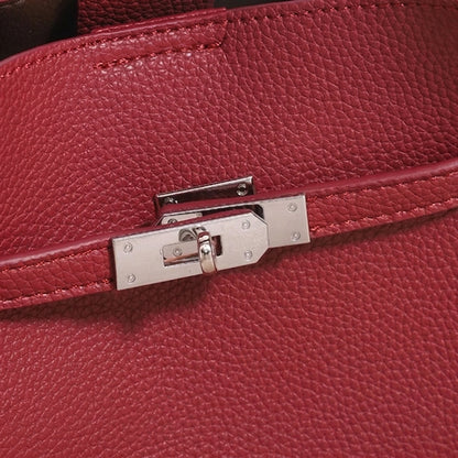 Minimalist Vegan Eco-Leather Mini Bucket Clutch Bag with Lovely Dog Charm
