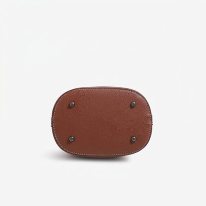 Vintage Plaid Vegan Eco-Leather Bucket Clutch Bag