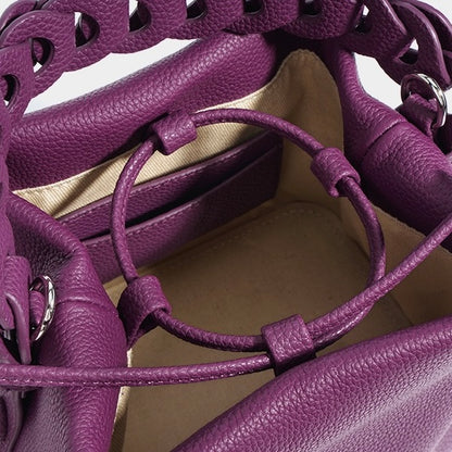 Women's Genuine Top-Grain Leather Versatile Commuting Bucket Bag Single-Shoulder Crossbody Elegant Handheld Bag
