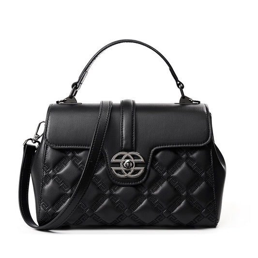 Bolso bandolera cruzado de cuero genuino con relieve para viajeros urbanos