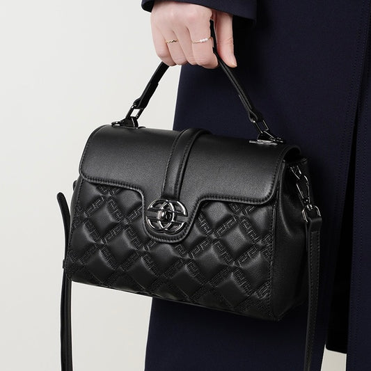 Bolso bandolera cruzado de cuero genuino con relieve para viajeros urbanos