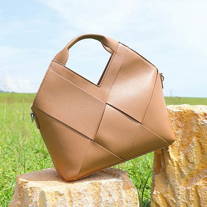 Gewebte Handtasche aus echtem Leder für Damen