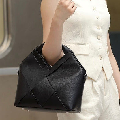 Gewebte Handtasche aus echtem Leder für Damen