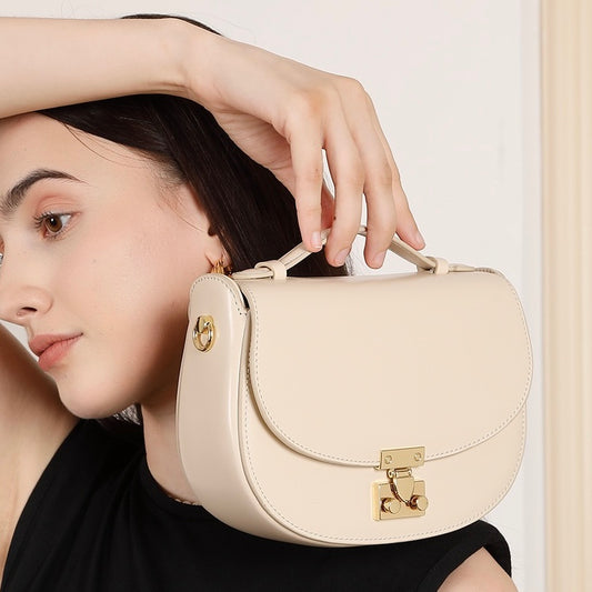 Bolso de silla elegante de cuero genuino para mujer